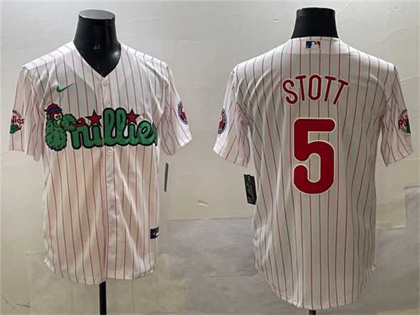 Mens Philadelphia Phillies #5 Bryson Stott White Phanatic Cool Base Stitched Jersey->philadelphia phillies->MLB Jersey